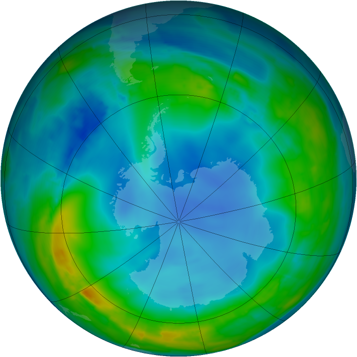 Antarctic ozone map for 26 July 2013